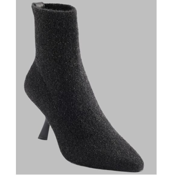 NIB Karl Lagerfeld Paris Kelsa Pointed Toe Heeled Bootie Ankle Boot Black SZ 7 - Picture 1 of 5